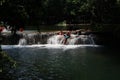 Selectable focus blur Beautiful landscape. Chet Sao Noi Waterfall Chet Sao Noi Waterfall National Park,