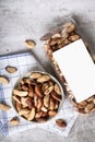 selected Brazil nuts on a ceramic plate