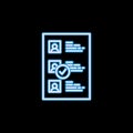 Selected CV line icon in neon style. One of Headhunting, HR collection icon can be used for UI, UX