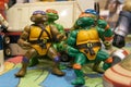 Selected focused of classic fictional action figure character TEENAGE MUTANT NINJA TURTLE.