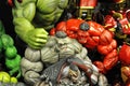 Selected focused of HULK character action figures from Marvel Comic.