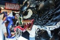 Selected focused on Marvel Comic action figure called Venom. Supervillain against Spider-man. Action figures displayed by the col