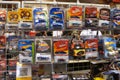 Selected focused on miniature toys car Hot Wheel.