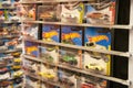 Selected focused on miniature toys car Hot Wheel.