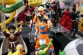 Selected focused of model scale action figures characters from popular Japanese animated series Dragonball.