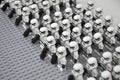 Selected focused of small Star Wars Storm Troopers army made from plastic.
