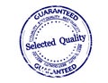 Blue stamp with text Selected quality