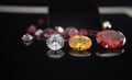 Selected real diamonds Valuable, expensive and rare For making luxurious jewelry Royalty Free Stock Photo