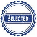 SELECTED stamp. sticker. seal. blue round grunge vintage ribbon sign