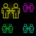 selection of applicants for work neon color set icon. Simple thin line, outline vector of business organisation icons for ui and