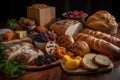 selection of artisan breads with various toppings, from savory to sweet Royalty Free Stock Photo