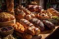 selection of artisan breads with various toppings, from savory to sweet Royalty Free Stock Photo