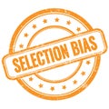 SELECTION BIAS text on orange grungy round rubber stamp Royalty Free Stock Photo