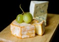 Selection of blue cheese and Camembert