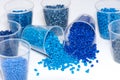 Selection of blue thermoplastic resin Royalty Free Stock Photo