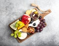 Selection of cheese and appetizers Royalty Free Stock Photo