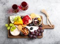 Selection of cheese and appetizers Royalty Free Stock Photo