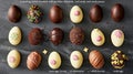 a selection of chocolate eggs Royalty Free Stock Photo