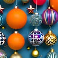 Selection of Christmas baubles and stars