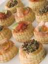 Selection of Cocktail Vol au Vents Royalty Free Stock Photo