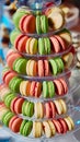 Selection of decorative desserts on buffet table at catered event