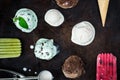 Selection of different ice cream scoops Royalty Free Stock Photo