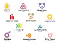 Selection of different logos. Icons in vector