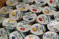 Selection of different tastes of Cremo branded yoghurt cans Royalty Free Stock Photo