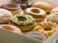 Selection Of Doughnuts In A Tray Royalty Free Stock Photo