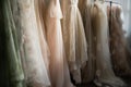 A selection of dresses on a rack AI generation Royalty Free Stock Photo