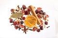 Selection of dried fruit and spices Royalty Free Stock Photo