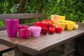 Colorful decorative ceramic planting pots