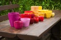 Colorful decorative ceramic planting pots