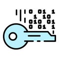 Selection of encryption key icon color outline vector Royalty Free Stock Photo