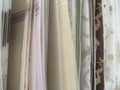 Selection of fabric samples for curtains Royalty Free Stock Photo