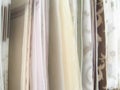 Selection of fabric samples for curtains Royalty Free Stock Photo