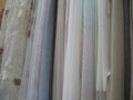 Selection of fabric samples for curtains Royalty Free Stock Photo