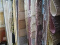 Selection of fabric samples for curtains Royalty Free Stock Photo