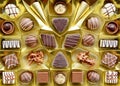 Belgian pralines selection background Royalty Free Stock Photo