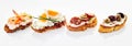 Selection of fresh canapes in a header or banner Royalty Free Stock Photo