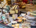 Selection of Fresh Cheese in Market