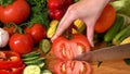 Selection of fresh vegetables slow motion