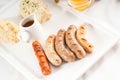 Selection of german wurstel saussages Royalty Free Stock Photo