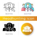 Selection icon. Linear black and RGB color styles. Executive search, professional headhunting, employment agency. Job Royalty Free Stock Photo