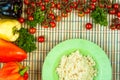 Selection of ingredients for cooking couscous