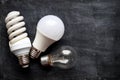Selection of light bulbs background Royalty Free Stock Photo