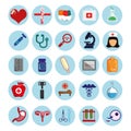 Selection of medical icons on white background - Vector