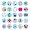 Selection of medical icons on white background - Vector