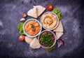Selection of Middle Eastern or Arabic appetizers Royalty Free Stock Photo