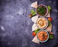 Selection of Middle Eastern or Arabic appetizers Royalty Free Stock Photo